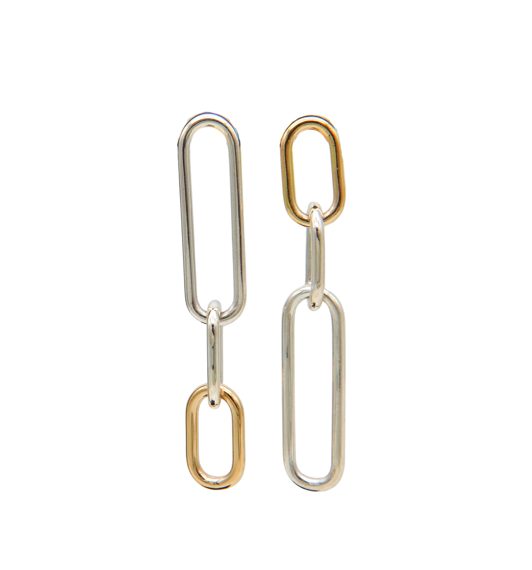 CHAIN Silver 18Kgold Pierced Earrings – unigem