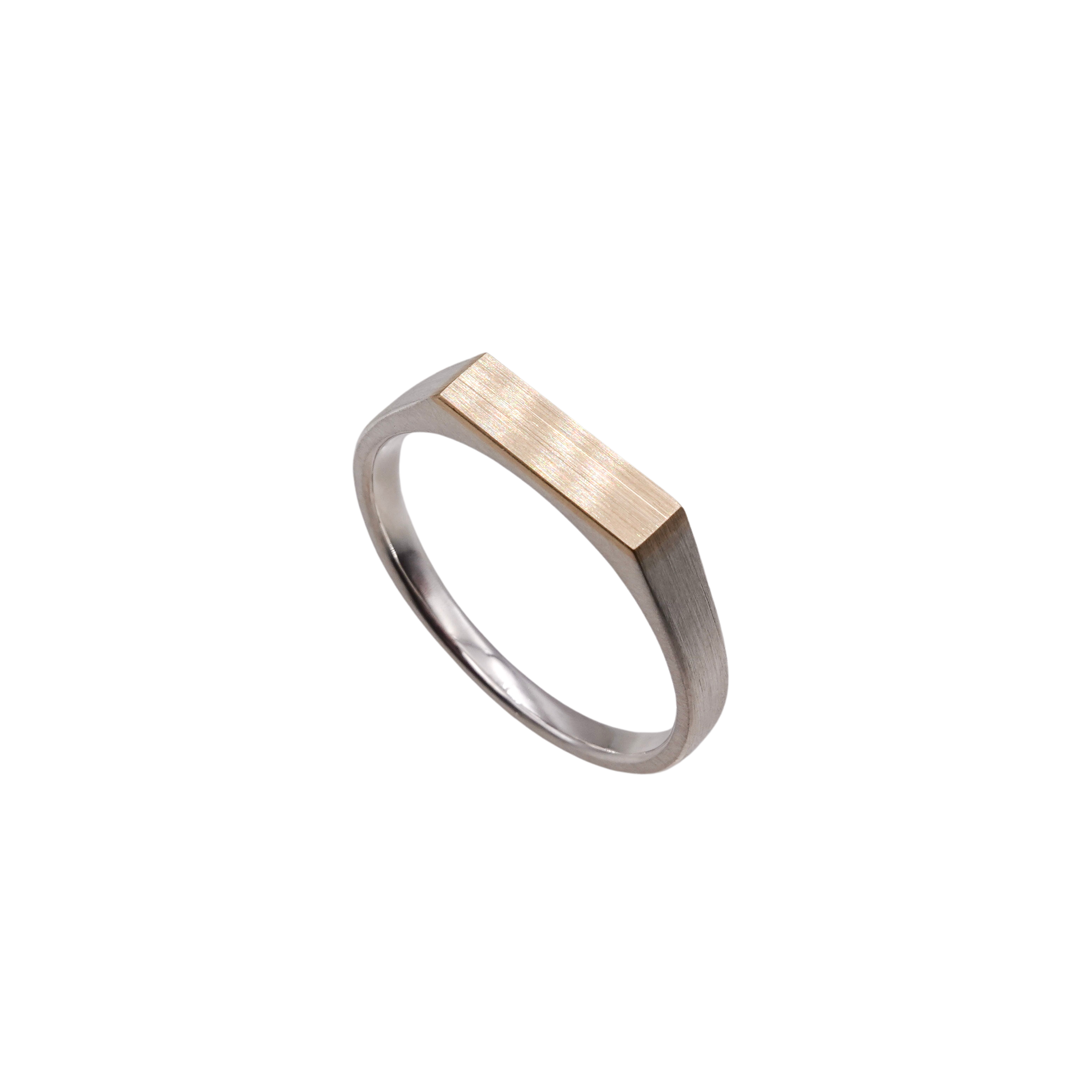 値下 ♪ YON Landscape Element Ring G 11号 SV & 10K SIGNET RING FLAT