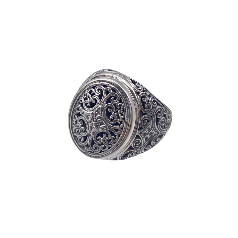 Mediterranean oval shape Ring in Sterling Silver_20104