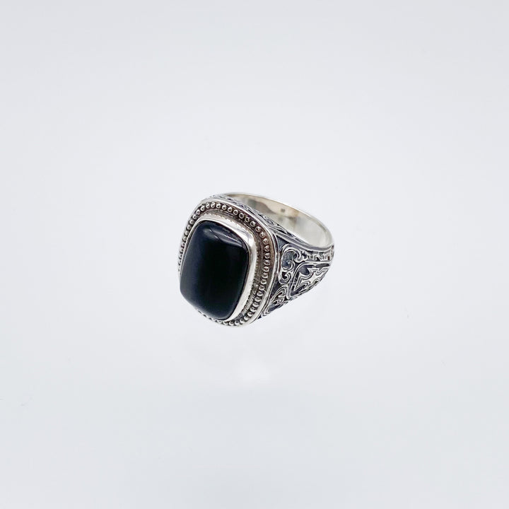 Classic ring in Sterling Silver with natural stone_2204