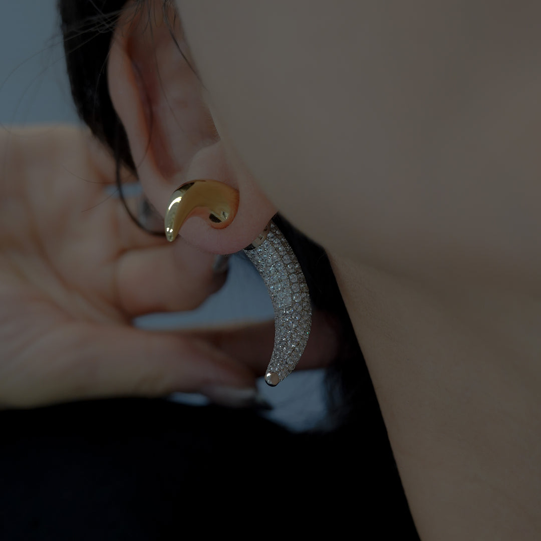 Spike earring - Gold/Pavé