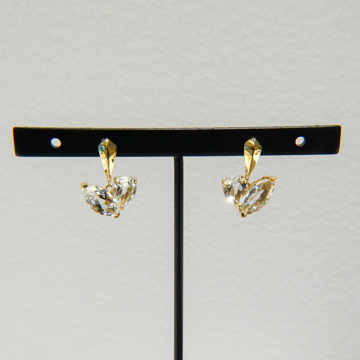 MINI CUDDLE EARRINGS SET_10KYG x White topaz