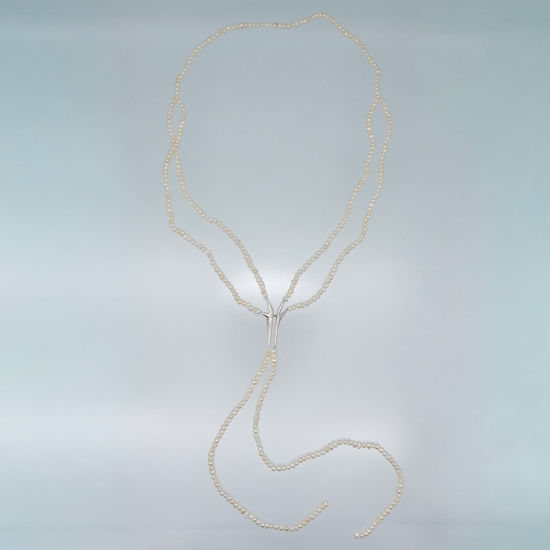 BAROQUE PEARL TIE COLLAR NECKLACE