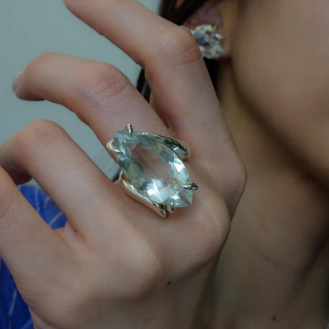 FIRE Flame / Jewel Ring (Green Amethyst)