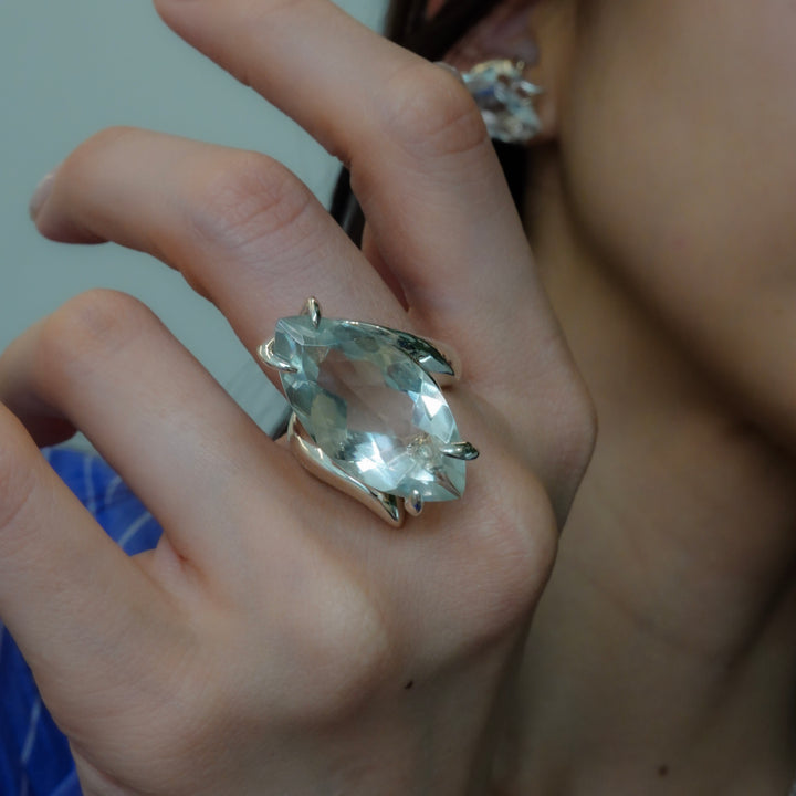 FIRE Flame / Jewel Ring (Green Amethyst)