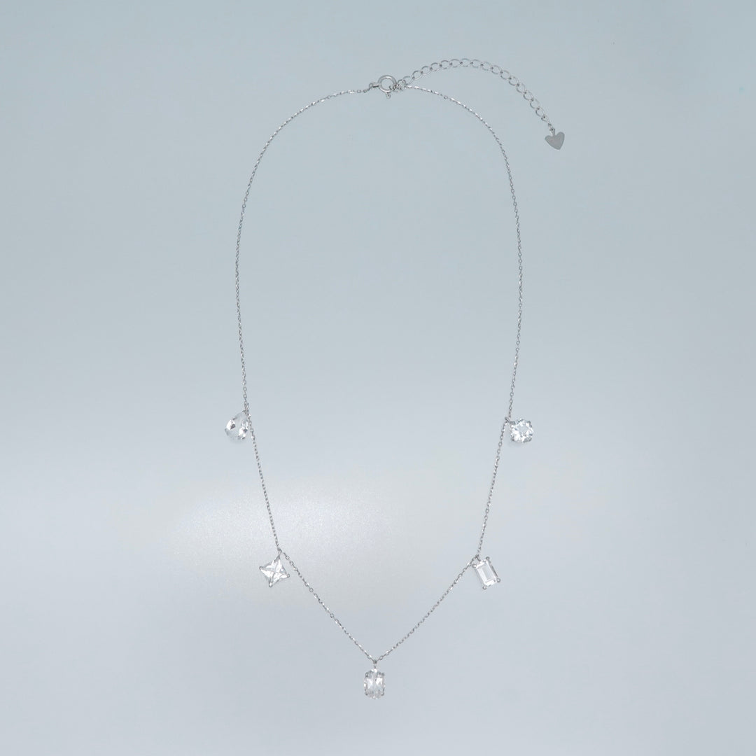STARRY NECKLACE_10KWG x White Topaz