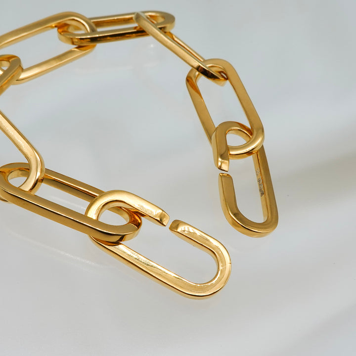 Gold Oval Chain Bracelet