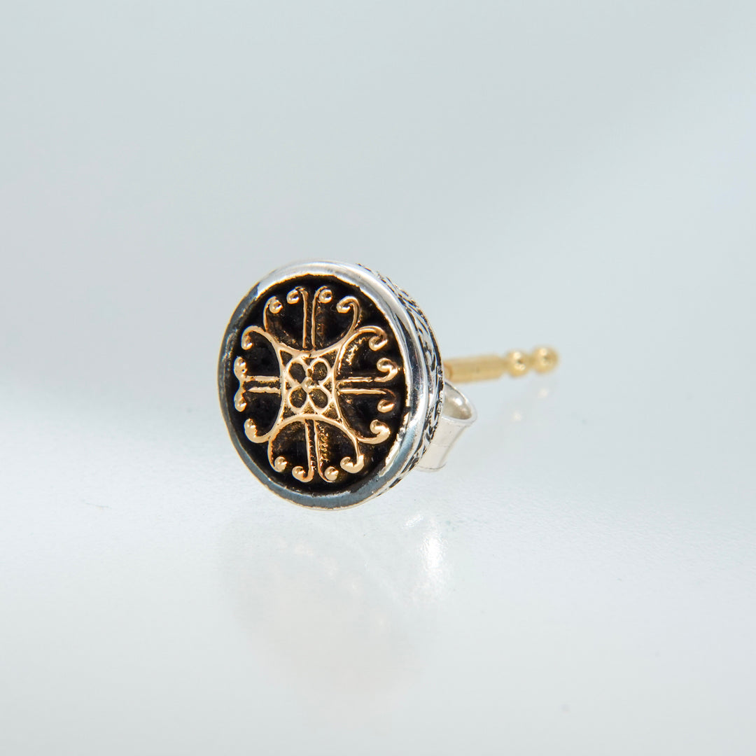 Roxana Stud Earrings in 18K Gold and Sterling Silver_10055