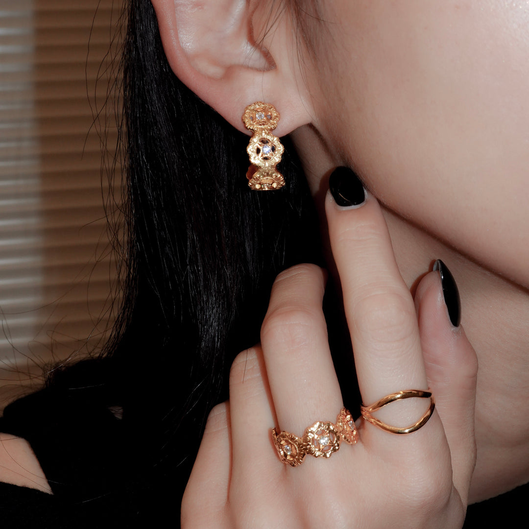 フィレンツェ彫りフラワーリング(K23GP)