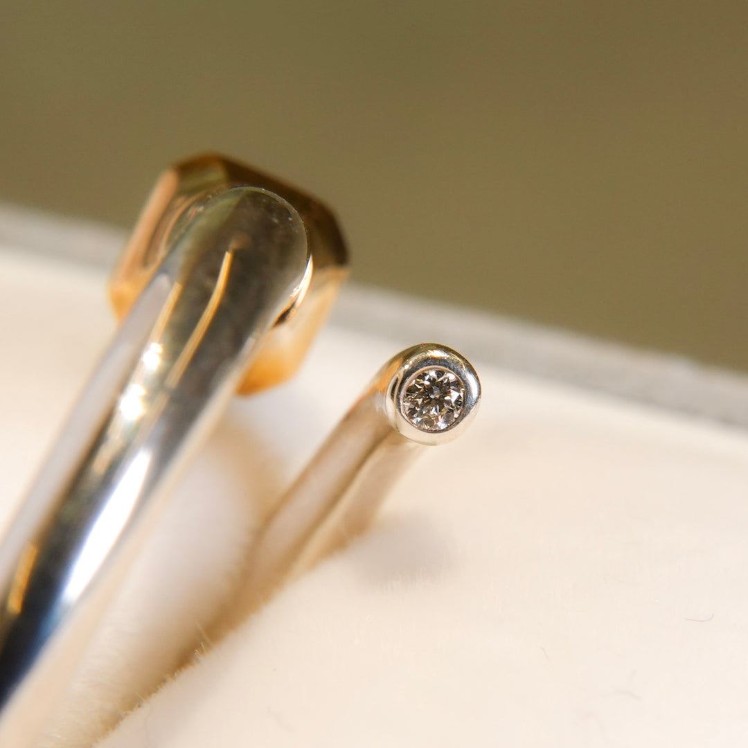 Limited piece Silver 18K Emerald Diamond Ring
