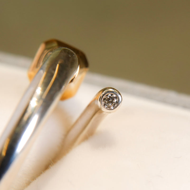 Limited piece Silver 18K Emerald Diamond Ring