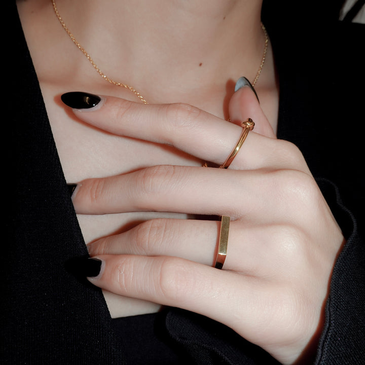"Proto" signet  thin ring (GOLD)
