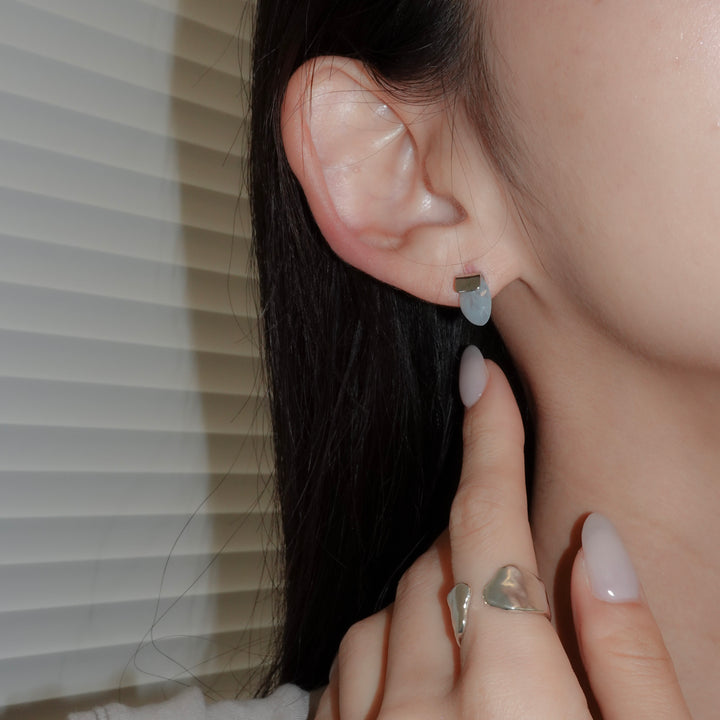 HASAMU pierced earrings aquamarine
