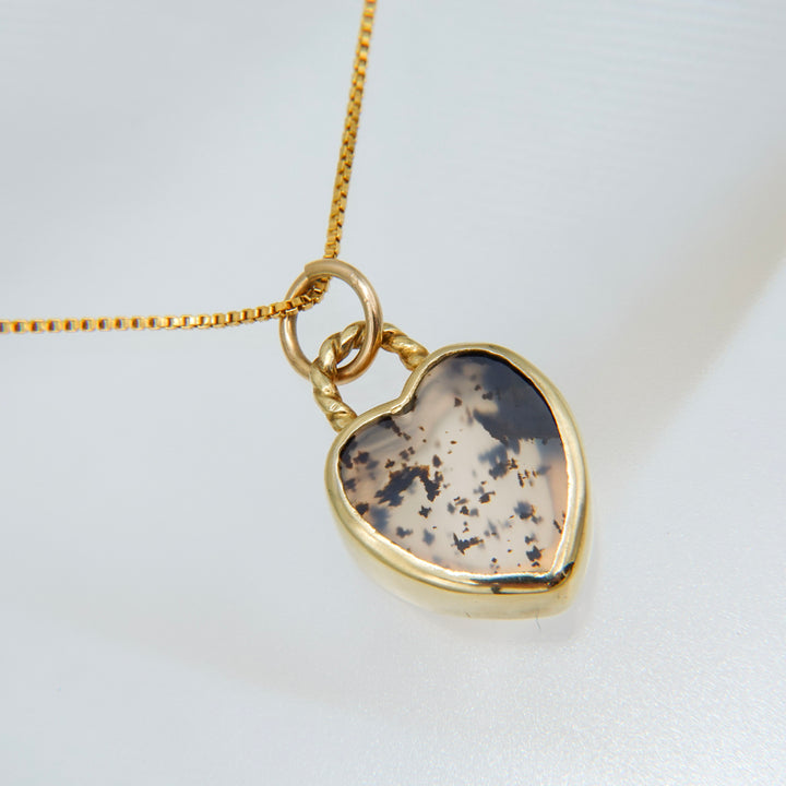Gem Heart necklace- Montana agate