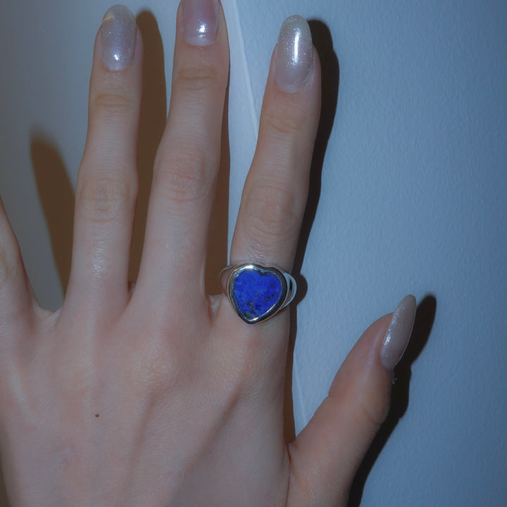 Gem Heart ring- Lapis lazuli