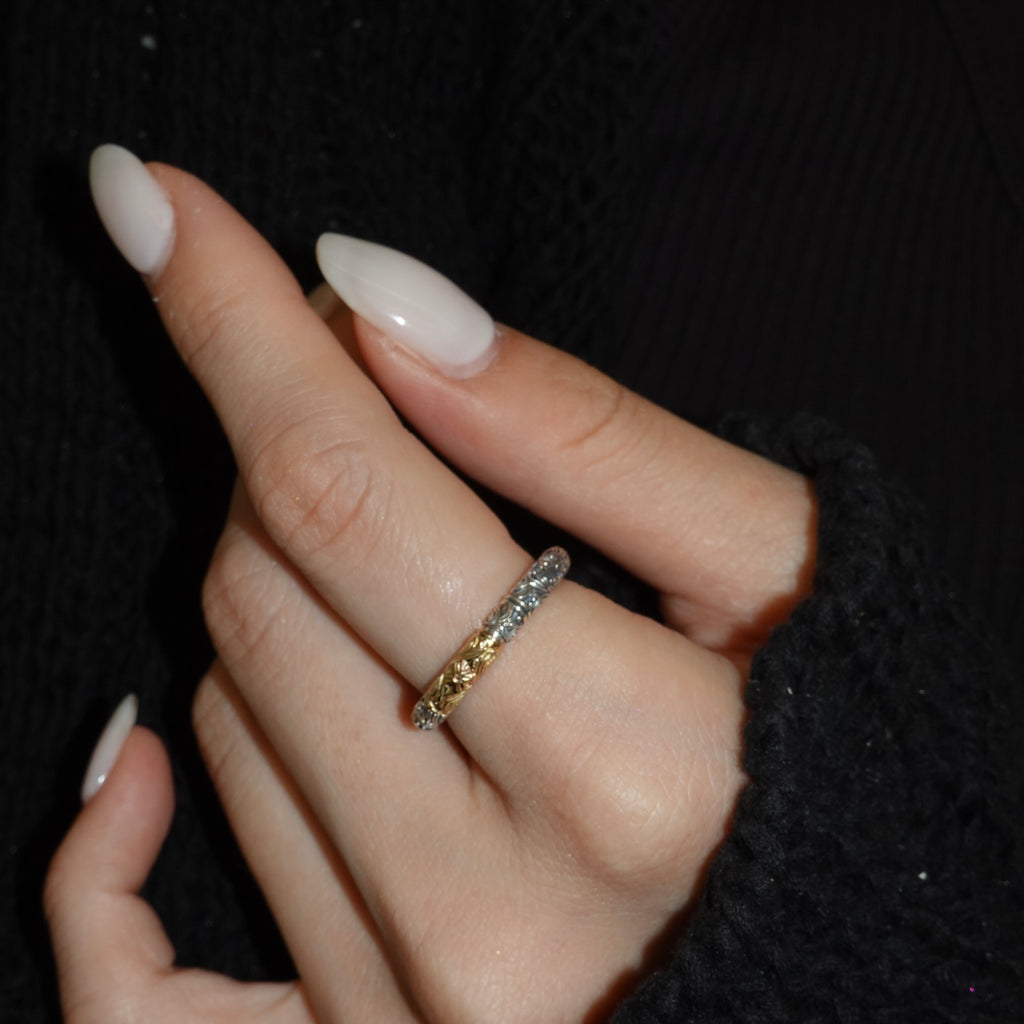 Eden’s Garden Band Ring in 18K Gold and Sterling Silver_20412