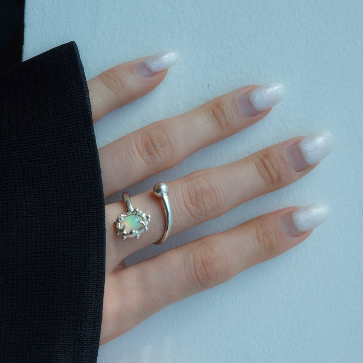 opal spiral ring
