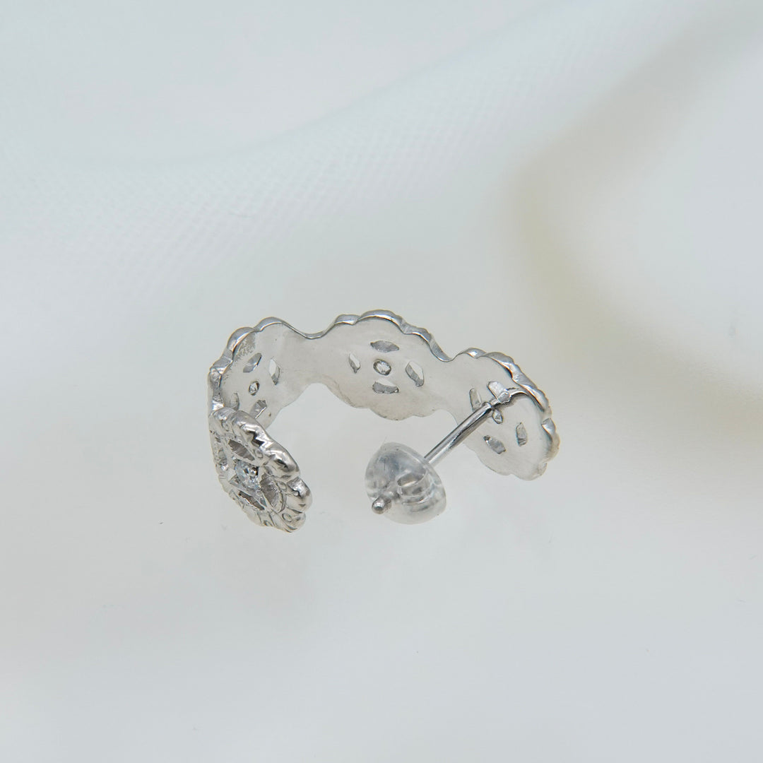 フィレンツェ彫りフラワーピアス(RGP)