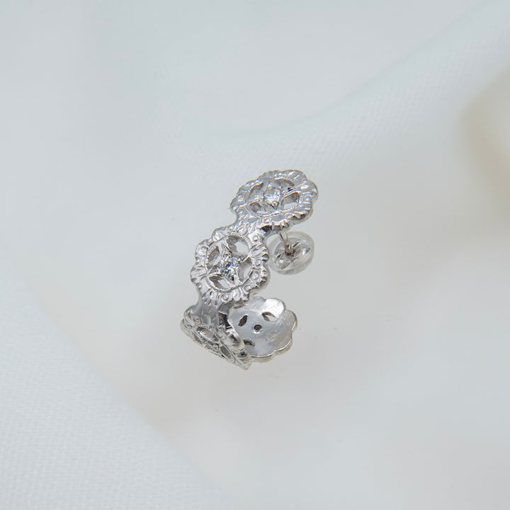 フィレンツェ彫りフラワーピアス(RGP)