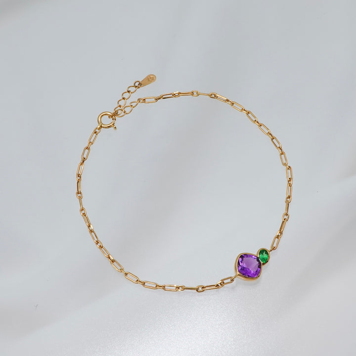 BLANCE 18K Amethyst Greengarnet Bracelet