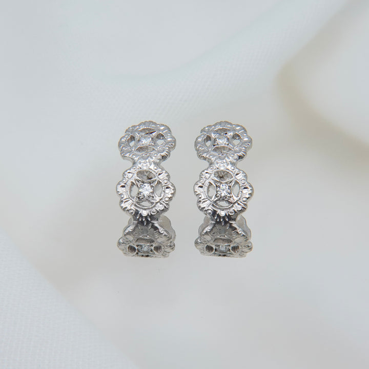 フィレンツェ彫りフラワーピアス(RGP)