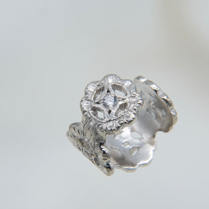 フィレンツェ彫りフラワーイヤカフ(RGP)