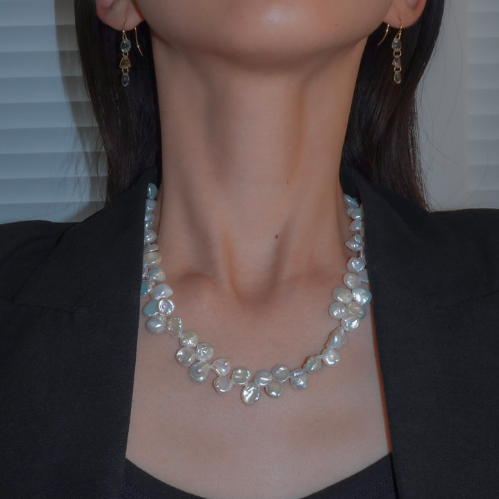 3WAY FALLING PATELS PEARL LARIAT NECKLACE (GD)