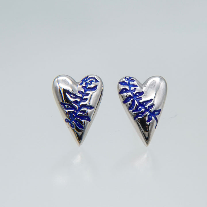 Fern Heart Studs Jarman&