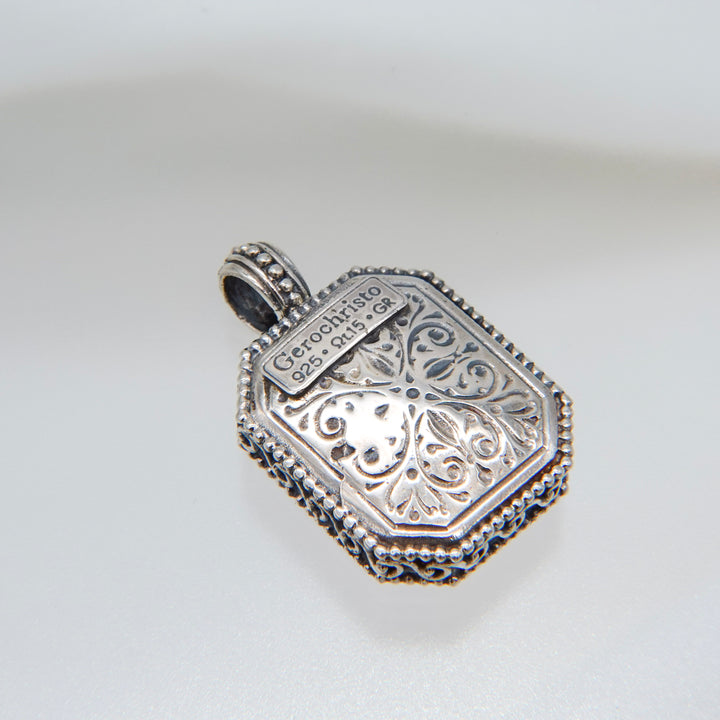 Garden Shadows Polygon Pendant in Sterling Silver_1209C