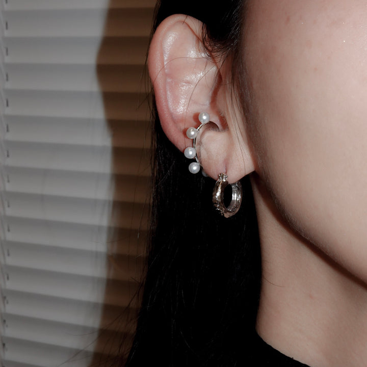Rough hoop earrings
