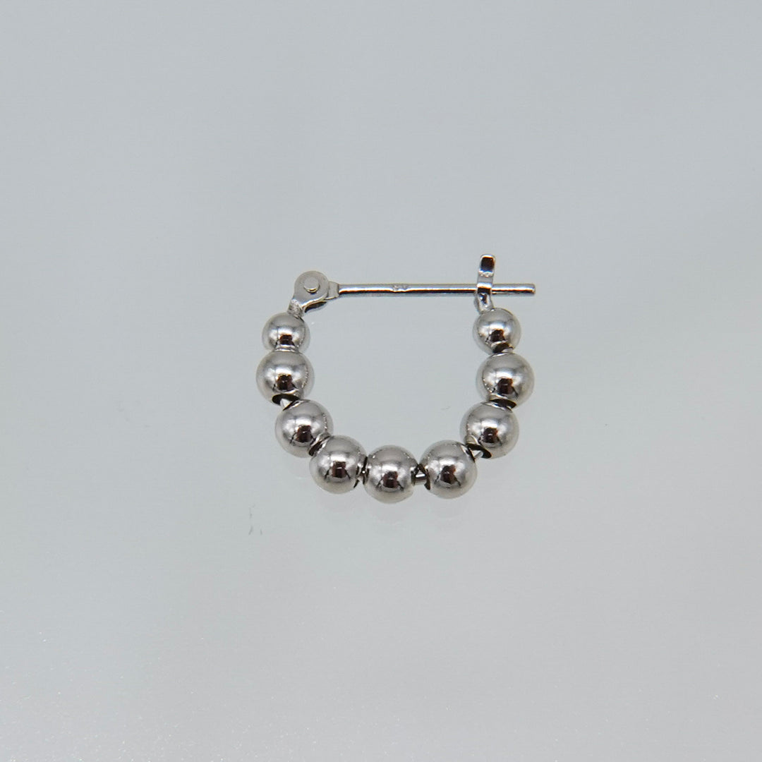 シルバー ボール フープ ピアス