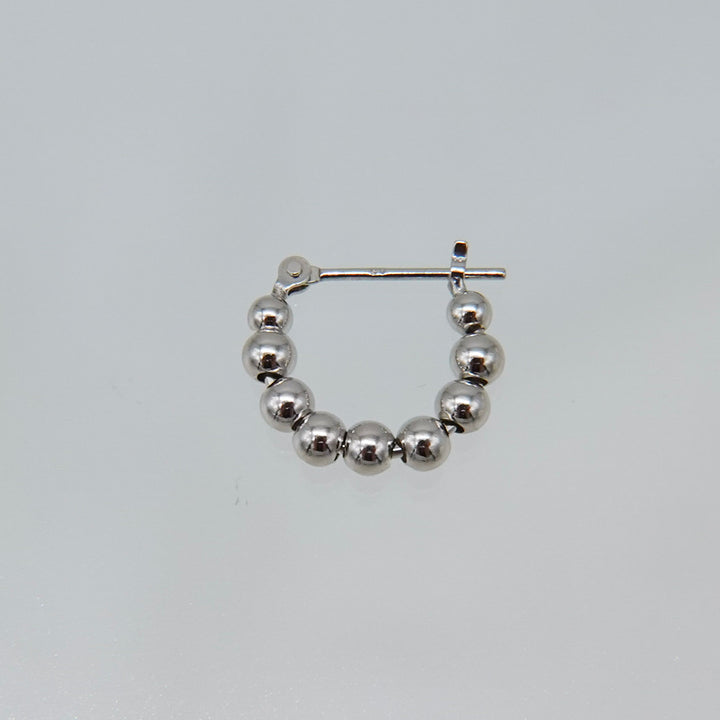 シルバー ボール フープ ピアス