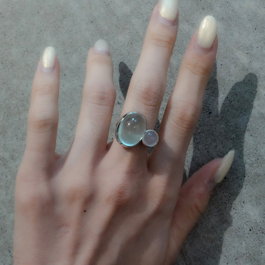 BLANCE Platinum950 Aquamarine Moonstone Ring