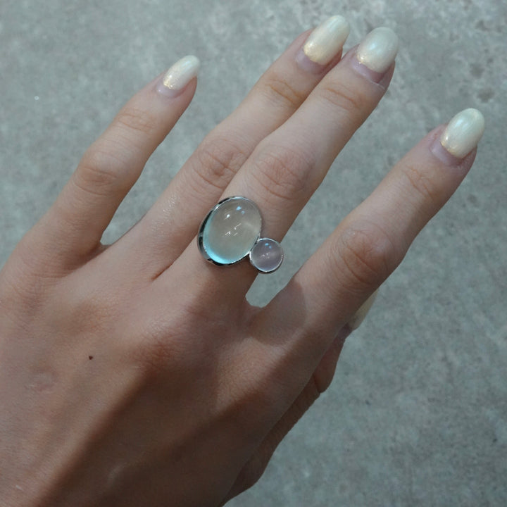 BLANCE Platinum950 Aquamarine Moonstone Ring