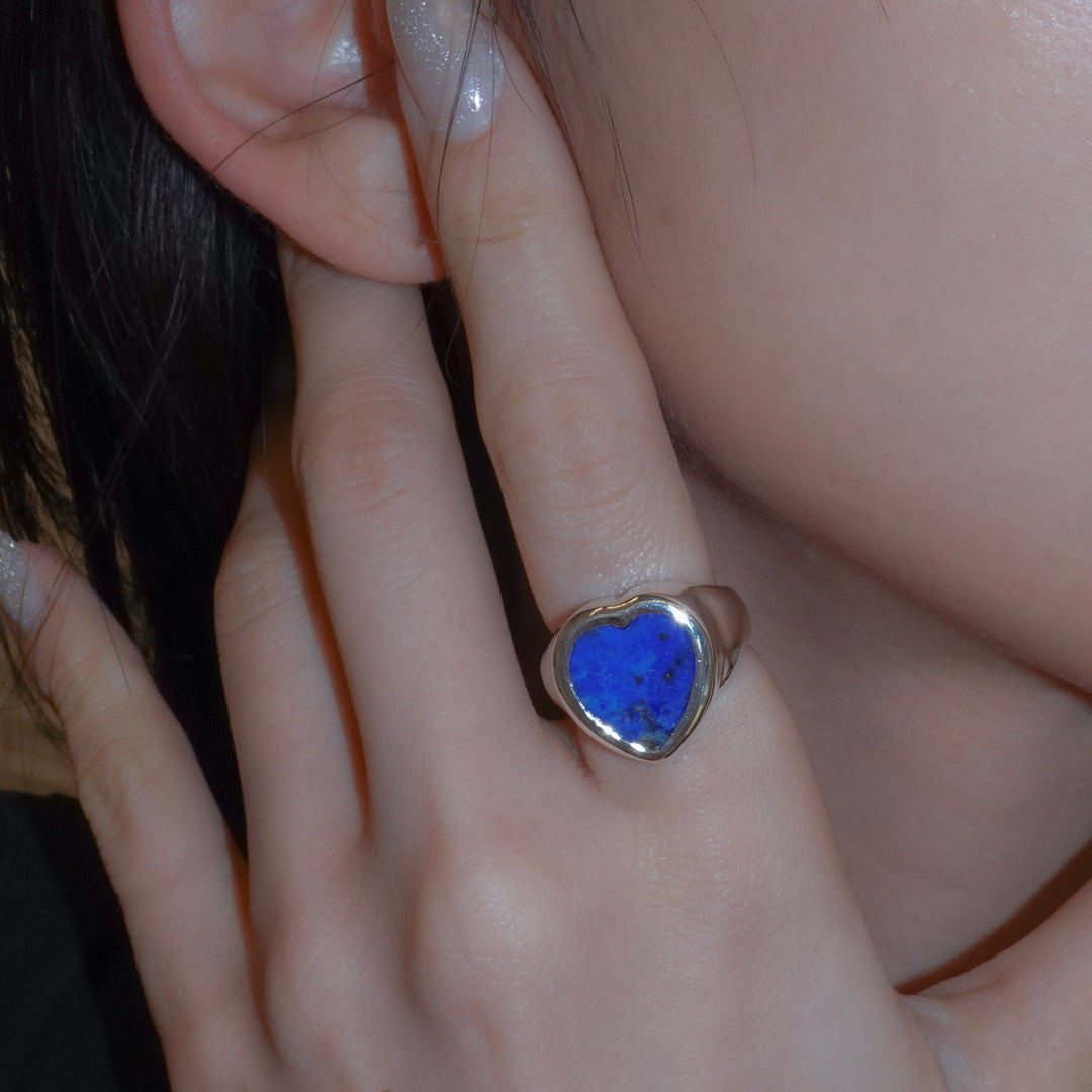Gem Heart ring- Lapis lazuli