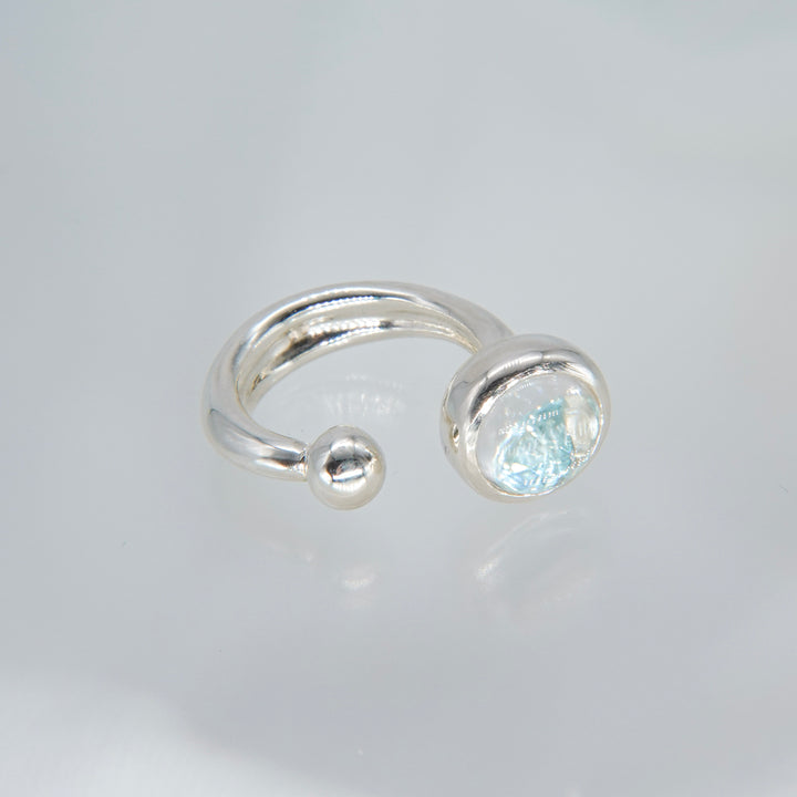GYOKU RIN Ring / CrystalQuartz(white/blue Zircon)