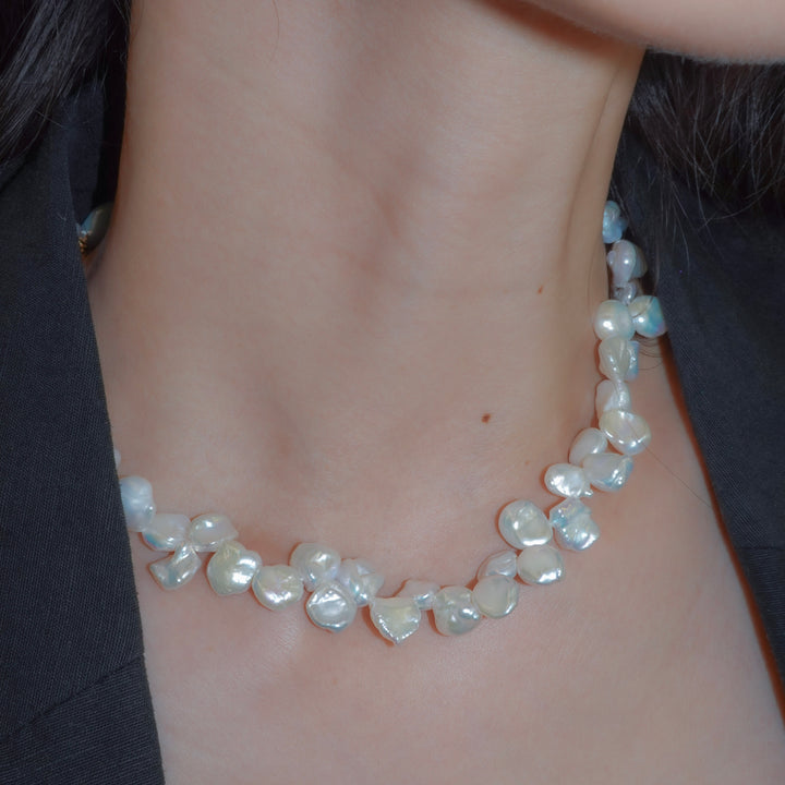 3WAY FALLING PATELS PEARL LARIAT NECKLACE (GD)