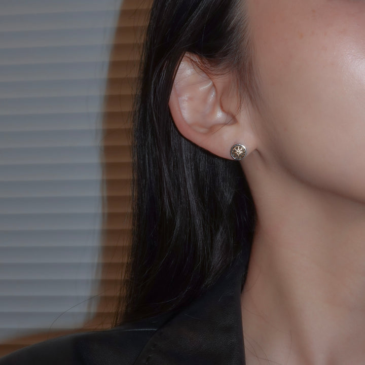 Roxana Stud Earrings in 18K Gold and Sterling Silver_10055