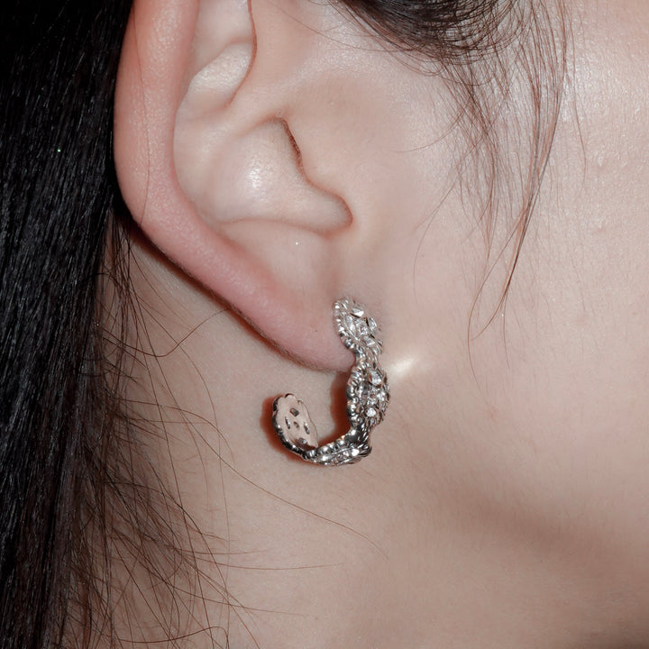 フィレンツェ彫りフラワーピアス(RGP)