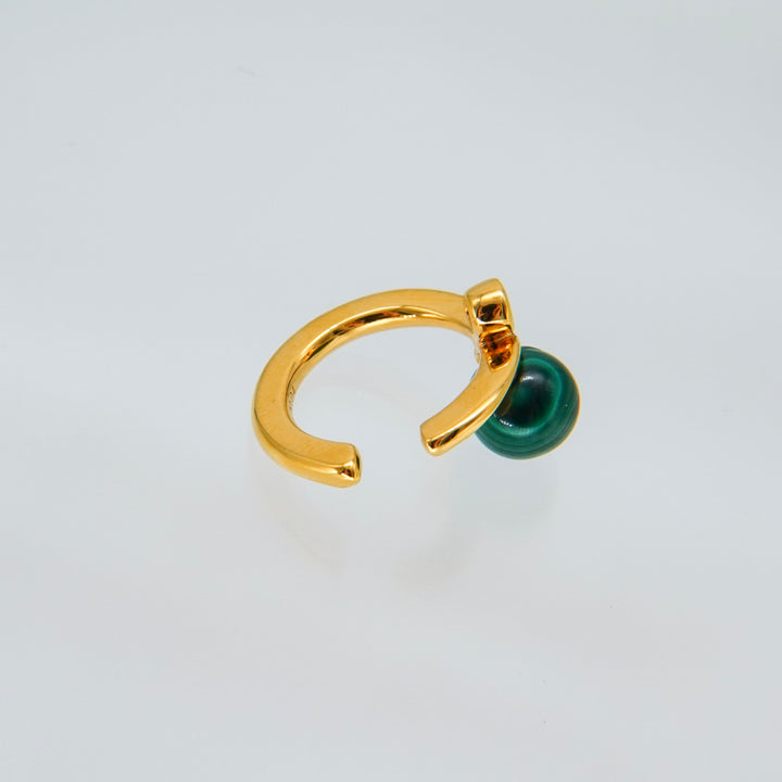 Gold Ear Cuff マラカイト.ダイヤモンド.イヤーカフ GMG3MD