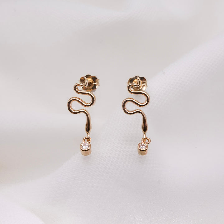 Serpent Diamond Drop Earrings