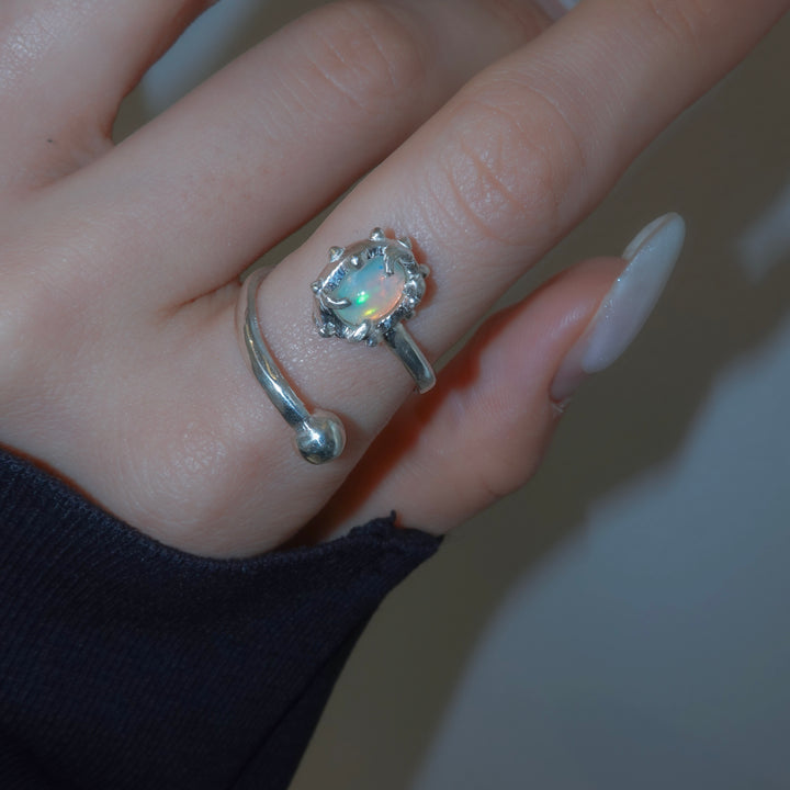 opal spiral ring