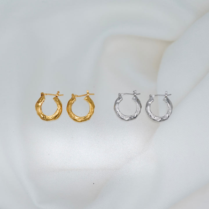 Rough hoop earrings