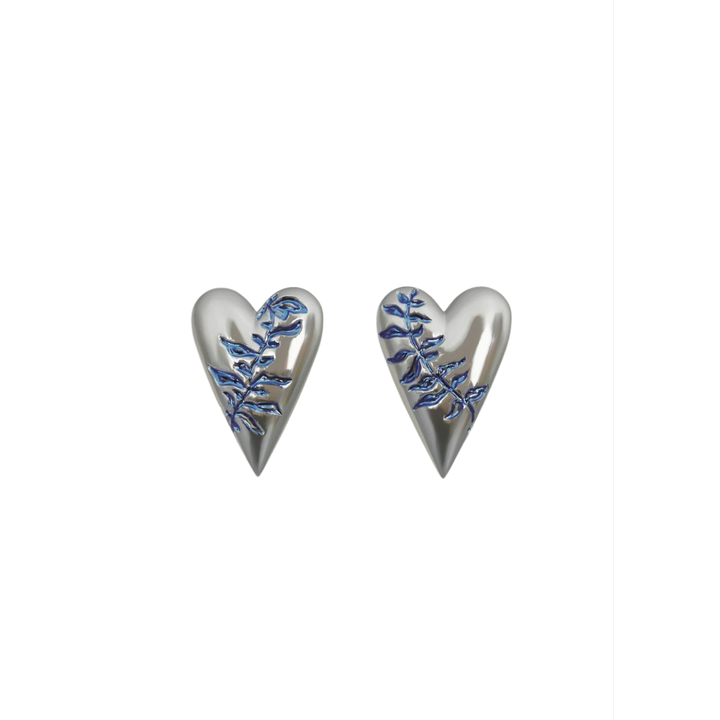 Fern Heart Studs Jarman&