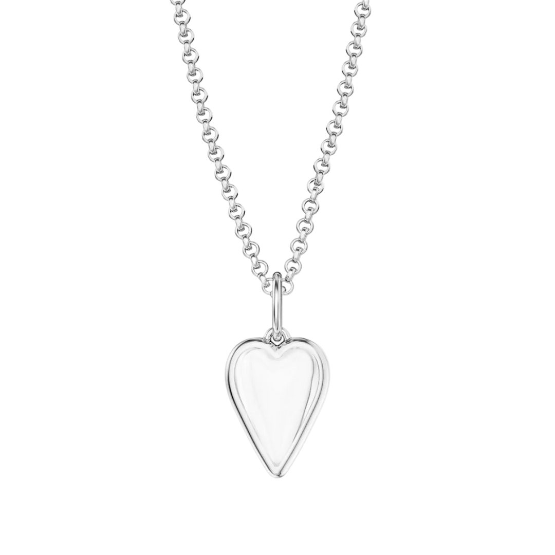Small Rock Crystal Heart Pendant Necklace