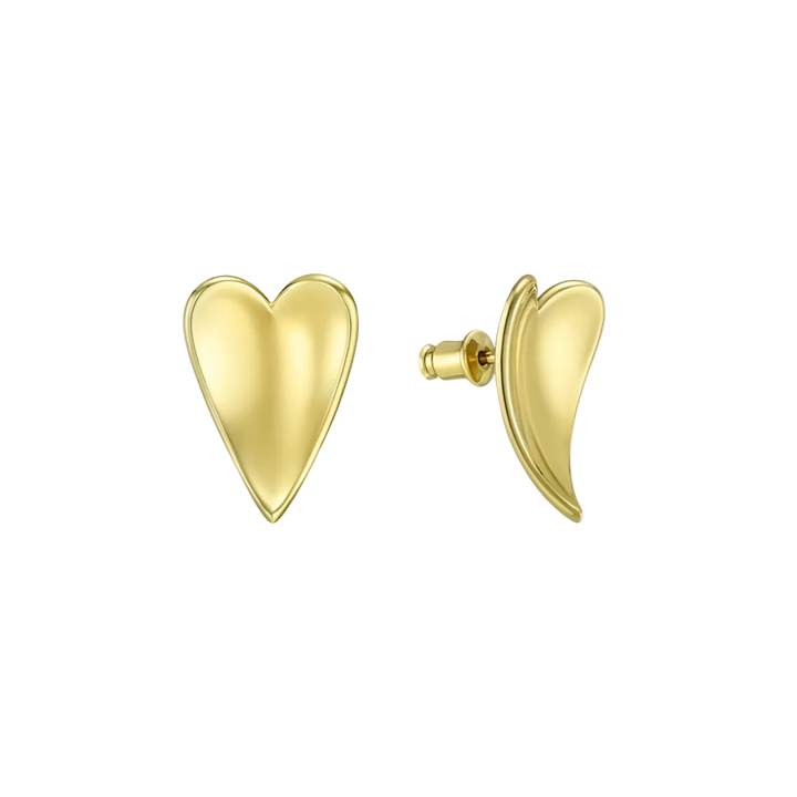 Sail Heart Studs Gold Vermeil