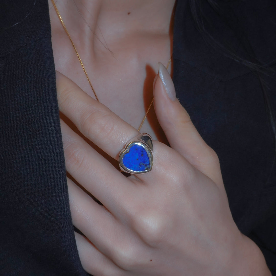 Gem Heart ring- Lapis lazuli