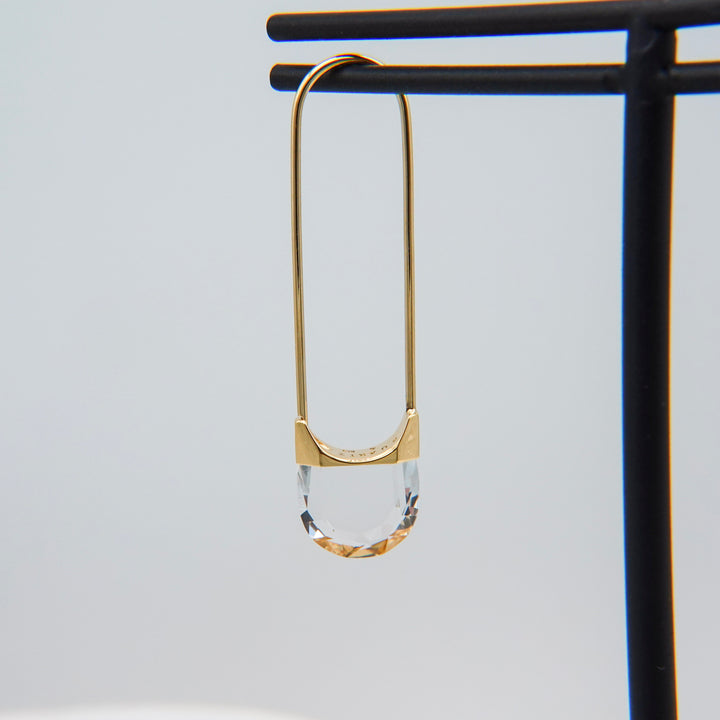 Drop Quartz Pierced Earring Oval