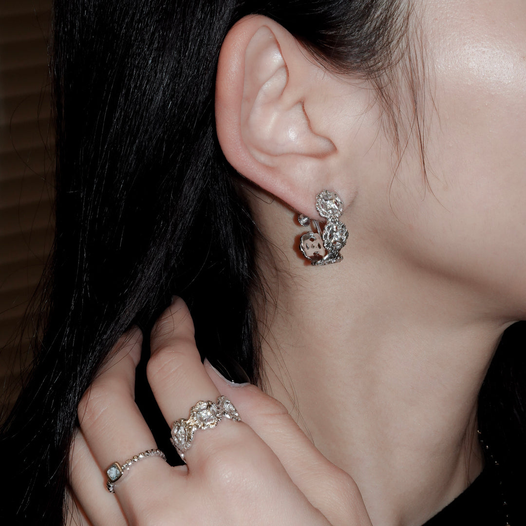 フィレンツェ彫りフラワーイヤリング(RGP)