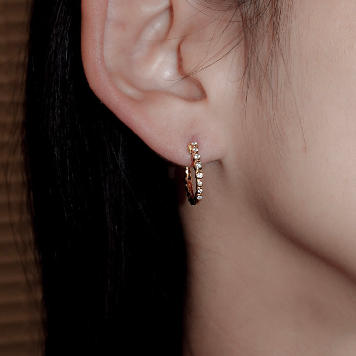 グラデーションジルコニアフープピアス(K18GP)